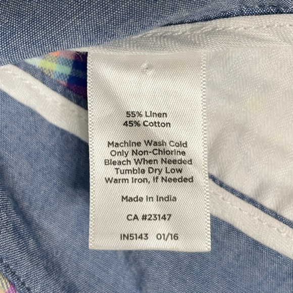 Talbots linen blend plaid shorts - Picture 3 of 4